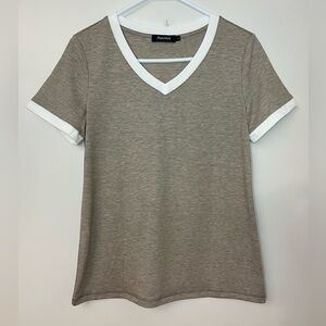 Automet Small Heather Taupe V-Neck Tee
